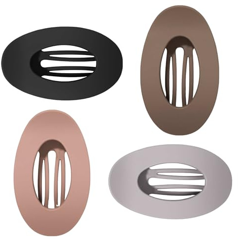 4 PCS Flat Hair Clips for Women Large Matte No-Slip hair claw Clips Strong Hold Oval Flat Hair Clip Accessories for Thick & Thin Hair Flat Design Is Suitable for Driving and Lying Down