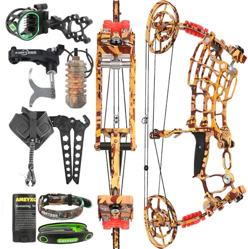 Arco compound doppio uso 30-55 libbre - regolabile da 25“ a 30” per frecce e palline d'acciaio, ideale per la caccia e il tiro al bersaglio