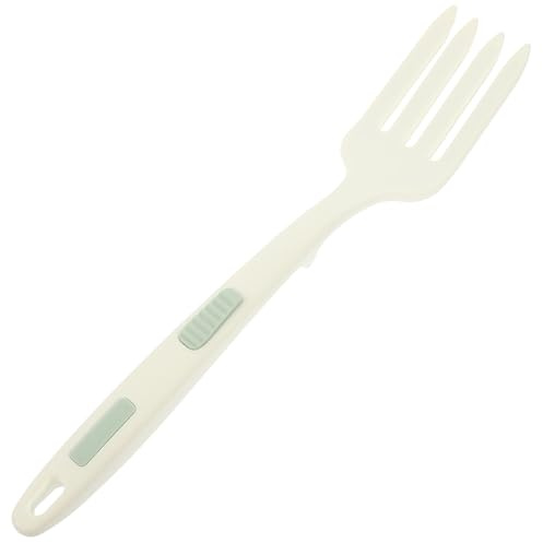 BESPORTBLE Tenedor de Cocina de Silicona Ergonómico para Cocinar Espaguetis, Horquilla Multifunción Grande Reutilizable en Color Verde Marrón, Utensilio Antiadherente para Hogar,