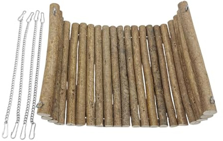 Holz Hamster Schaukel Hängematte – Kleintier Spielzeug | Natürliches Holz Kauspielzeug Plattform | Käfig Zubehör Für Hamster Rennmaus Chinchilla Kaninchen Frettchen Klettern Balance Spiel