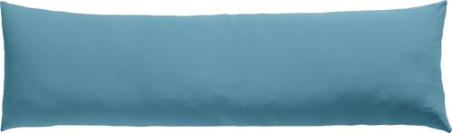 REDBEST Seitenschläferkissenbezug Single- Jersey San Francisco, Rauchblau Größe 40x140 - weiche Qualität, bügelfrei, praktischer Reißverschluss, 100% Baumwolle