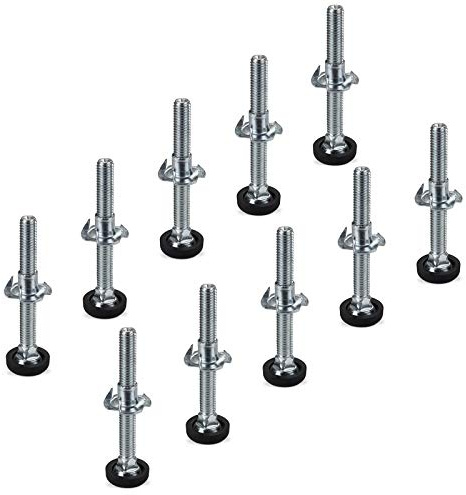 SOTECH 10x Verstellschraube M8 x 70 mm mit Einschlagmutter Tragkraft 300 kg | Regulierschraube Justierschraube Verstellfüße Stellfüße Möbelbeschläge Sockel