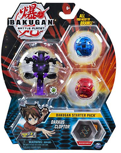 BAKUGAN Spinmaster – 6045144 Darkus Cloptor – Starter Pack mit 3 Action Figuren