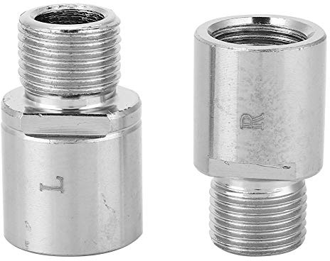 Silber Fahrrad Pedal Extender, 9/16 Zoll Pedal Verlängerung aus Stahl, 17mm Distanz-Verlängerung für BMX Mountainbike, mit L/R Markierung