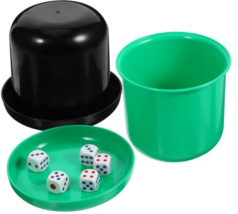 BESPORTBLE 5-teiliges Würfel- und Becher-Set Würfel-Shaker-Set für Bar, Party, Würfelspiele, zufällige Farbe