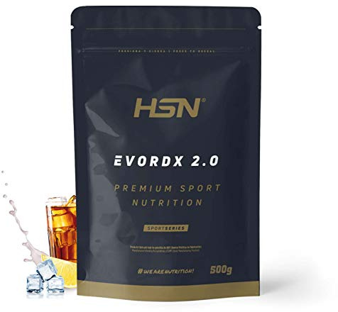 HSN Pre Entreno Evordx 2.0 (300mg de Cafeína) | Té Frío Limón 500g | Pre Workout 100% Vegano Sin Carbohidratos Sin Gluten | BCAAs, Creatina, L-citrulina, Arginina AKG, Extracto de Remolacha