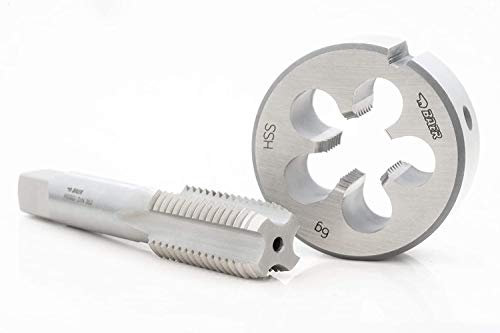 BAER Gewindeschneider Set - Gewindebohrer plus Schneideisen - Gewindeschneid-Set ab MF 4 bis MF 12 - Außengewindeschneider + Innengewindeschneider metrisches Feingewinde (MF 10 x 1,25)