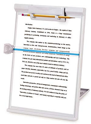 TopHomer Schreibtisch-Dokumentenhalter mit verstellbarem und linienführendem Kopierhalter für A4-Dokumente, Schwarz