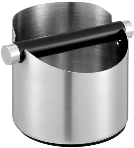 DOITOOL Coffee Knock Box, Compact Espresso Grounds Bin with Knock Bar | Espresso Machines and Cafés, Wide Opening, Easy Emptying, 14 x 11 x 11 cm