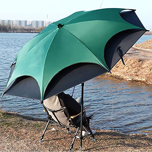 Refue Parapluie de pêche Vert avec Sac d'ancrage de Sable Parasol de Plage Portable extérieur Air- Vent Parasol de Patio de qualité Commerciale Anti Vent 220cm, 240cm (Size : 220CM/7.2ft)