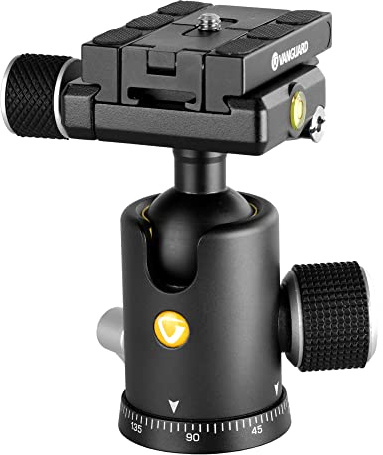Vanguard VEO BP-120T Kugelkopf mit abnehmbarem Schwenkgriff und Schnellschuh mit integriertem Smartphone-Anschluss