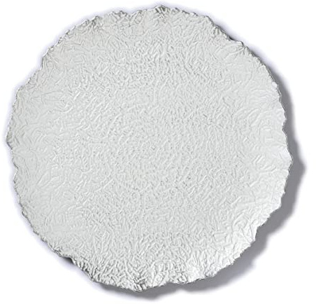 Inge-glas Dekoteller Kunststoff 32 cm x 1 Stück Naturstein Optik Weihnachtsteller weiß/Silber