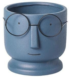 ANACRO Macetas De Planta Creativas, Macetas De Planta con Cara De Gafas, Macetas De Planta Divertidas con Diseño De Dibujos Animados para Decoración De Bodas En El Hogar Y Oficina