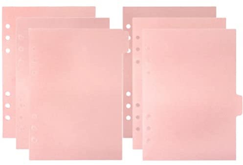 NUOBESTY 6-Teiliges Rosa Ordner-Trenner-Set A5-Notizbuch-Trenner Mit Laschen Abnehmbare Seitenmarkierungen Notizbuch-Trenner Für 6 Ringordner