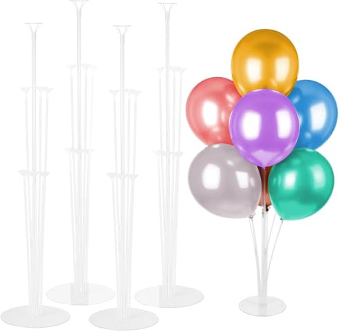 Balloon Stand Kit 4 sets Balloon Arch Stand with Base and Balloon Sticks for Christmas Table Graduation Wedding Birthday Baby Shower Gender Reveal Party New Year Decorations