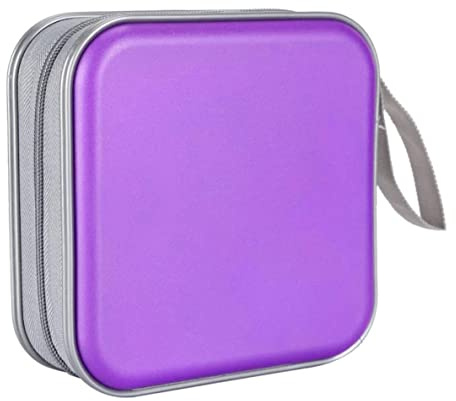 CD -hållare CD -fodral Wallet DVD Binder DVD Arrangör Storage Bag Album Hard Plastic 40 Capacity Portable Purple Storage Bag