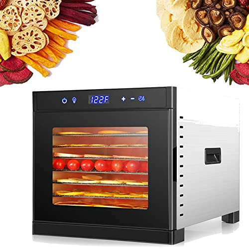 Food Dehydrator Machine, Food Dryer Dehydrator with 6/8 Trays, Electric Food Dehydrator for Beef Jerky, Fruits, Vegetables, Adjustable Temperature Control 8Layers