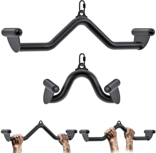 Kipika Latzugstangen Kabelmaschinenbefestigung, Rudern T-Bar V-Stange Set, Rückenkrafttraining, Griffe für Kabelmaschine, Rudergerät, 30,5 cm, 50,8 cm, 61 cm, 71,1 cm, 81,3 cm, fünf Größen