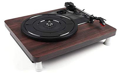 asdchZen Tocadiscos Inalámbrico De 3 Velocidades con Altavoces Estéreo, Reproductor De Discos De Vinilo De Madera Natural, Transmisión por Correa, Grabación De Vinilo A Mp3, USB