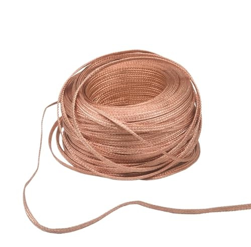 ZYUIOTHJK 10 meter 4 mm 2 koppartråd flätad tråd naken kopparband jordtråd platt kopparremsa förtennad koppar flexibel