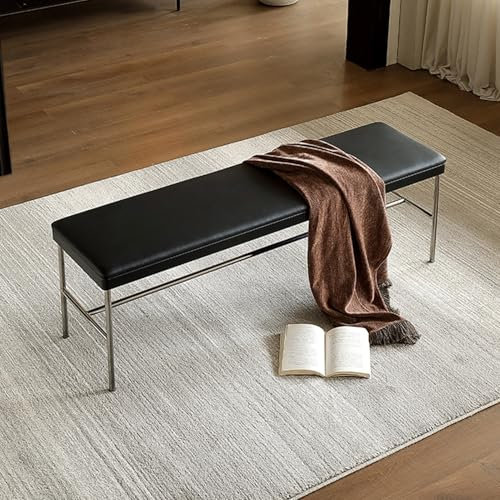 Polsterbank aus Industriestahl für Eingangsbereich oder Schlafzimmer, modernes Design mit Schuhaufbewahrung, 160 cm, Essbank für Küche oder Wohnzimmer
