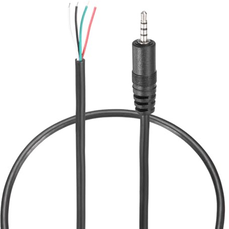 sourcing map 2.5mm Aux Cable Replacement Audio Cable Cord, 0.8ft 4 Pole Male to Bare Wire Audio Cable, Stereo Sound Audio Cable Cord for Earphones, Smart Phones, Speakers,Black 5 Pcs