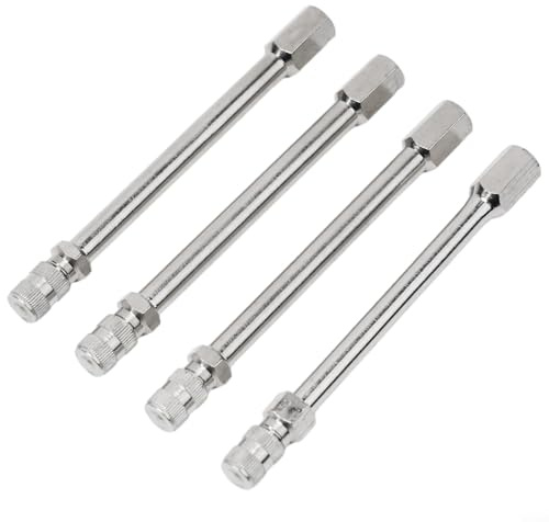 4-teiliges Reifenventilverlängerung, Tonne Metall Ventilstamm Extender Set für Auto LKW Reifen, Reifenrad Ventil Verlängerungsventil