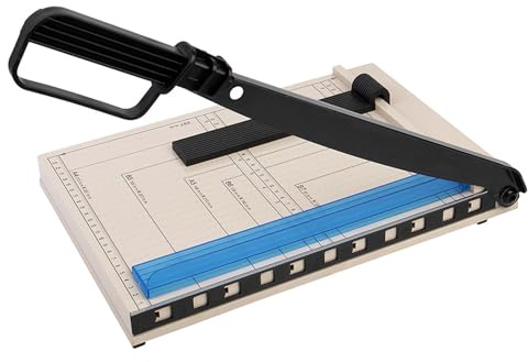 Taglierina per carta, formato A4, lunghezza di taglio 12, capacità 12 fogli, con dispositivo di protezione, taglierina per foto con dimensioni predefinite per etichette Cardstock Crafts