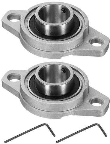 sourcing map 2pcs KFL005 Pillow Block Bearings 25mm Bore Bearing Units Zinc Alloy Flange Mounted Bearing Housing, P6(ABEC3)