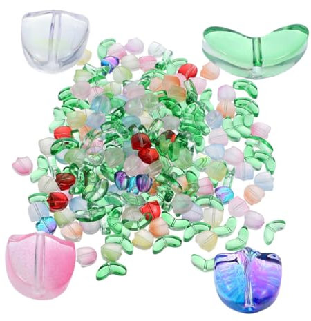 SHINEOFI 120stücke Glastulpenperlen Bastelperlen Für Armbänder Und Halsketten Diy Schmuckherstellung Mit Tulpenanhängern Für Handwerk