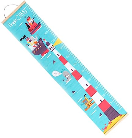 Toddmomy Deko Aufzuhängen Leuchtturm und Motiv Platzsparend Leicht zum Nordische Wachstumstabelle Ölleinwand mit Aufrollen für Kinderzimmer