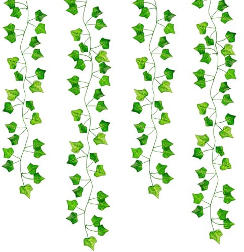 Edera artificiale verde edera, ghirlanda artificiale per piante con lunghezza totale decorativa, 6 m, universale, decorativa, con fascetta in nylon, per matrimoni, feste, giardino