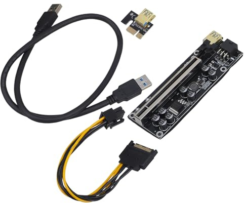 Lurrose Gpu Extension Cable Pcie Riser Card, Black Adapter Board with Multiple Connectivity Options, Easy-to-use Design for External Gpu and Pcie Graphics Card Setup