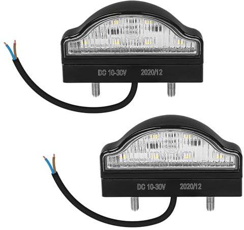 Yuanjoy 2 Pièces Éclairage De Plaque D'immatriculation LED Imperméable 12V 24V Pour Véhicules, Remorques, Motos Universel Avec Certification ECE