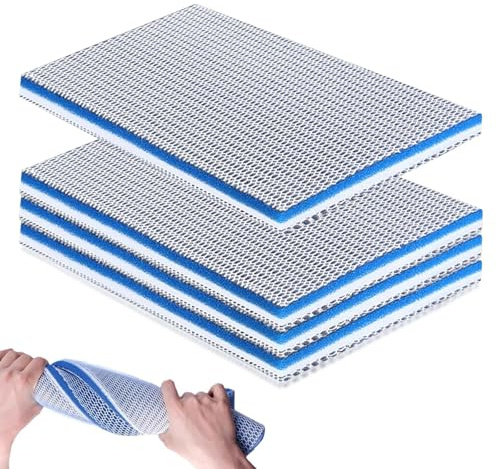 PTHDEW 4 Stück 8D Filterwatte Aquarium, 20x30cm Filtermatte Filtermaterial Biochemischer Watte Filterschwamm Wiederverwendbar Filtermatten Filterschaum für Hochwirksam Wasserreinigung
