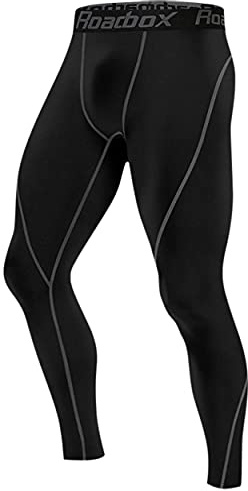 Roadbox Kompressionshose Herren, Lang Atmungsaktiv Sport Kompressionshose für Laufen Fitness Radfahren Yoga Basketball