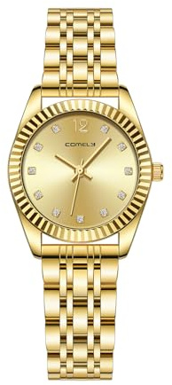 CIVO Uhr Damen Klein Analog: Gold Wasserdicht Edelstahl Armbanduhr - Stilvoll Rund Quartz mit Diamant Damen Uhren