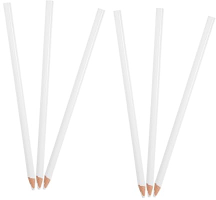 PLAFOPE White Drawing Pencils 6pcs Wooden Marking Pens for Glass Ceramic | Bright Core, Versatile Application, Practical Marking and Detailed Artwork
