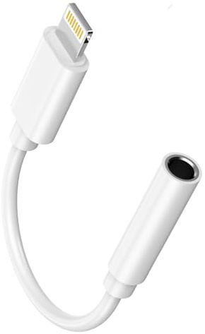 Adaptateur de casque iPhone 3,5 mm - Adaptateur Lightning pour casque audio - Convertisseur auxiliaire - Adaptateur Apple fiable compatible avec iPhone 14/13/12 Pro/11/XR/XS/X/8/7-1 PC