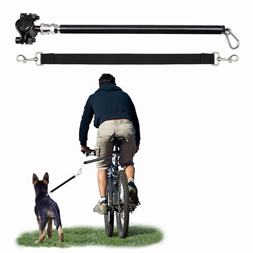 Dog Bike Leash Retractable Bicycle Dog Leash Hands Free Bike Leashes with Shock Absorbers Safety Dogs Lead Attachment Fit for Exercising Training Jogging Cycling Easy to Installation and Removal