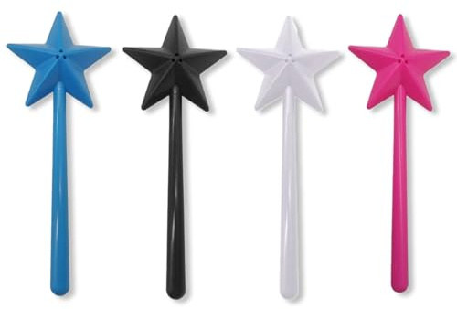 4 Pcs Salt and Pepper Shakers Set Cute Stars Stick Spice Dispenser with 3 Holes Magic Fairy Wand Condiment Set for Kitchen BBQ Dining Table Decoration Party Gifts