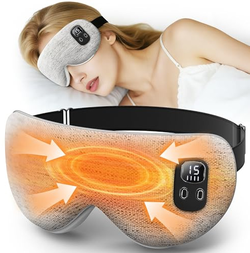 Heated Eye Mask, BOYUNSHI Cordless Warm Eye Compress for Dry Eyes Blepharitis Stye Treatment Eye Relief Improve Sleep, 4 Heat Levels & 4 Timer, Washable Eye Heating Pad for Travel, Women & Men