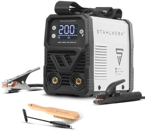 STAHLWERK Poste à souder à l'électrode ARC 200 MD Digital – MMA & Lift-TIG (DC) jusqu'à 200 A, utilisation flexible sans gaz, ARC-Force, Hotstart, Anti-Stick, Smart Cooling & protection surchauffe