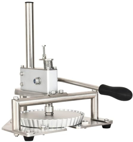 Vituord Pressa Manuale per Crostate, Pressa per Impasto Pizza in Acciaio Inox 304, Spessore Regolabile, con Stampo in Lega di Alluminio E Cassetto, per Panificazione Domestica E Commerciale. 160mm