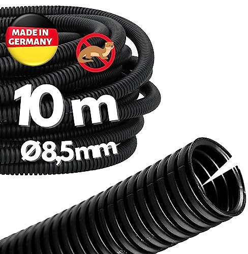 Kalitec - Tubo Corrugado Ranurado NW 8,5 I (10 m), Manguera Abierta, Protector de Martas, Vacío, Protección de Cable AD 11,6 mm, ID 8,5 mm