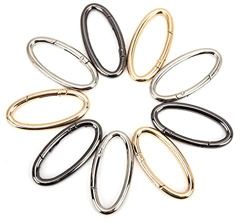 9Pcs Spring Snap Clips Runde Feder O-Ring Oval Ringe Oval Karabiner Snap Clip für DIY Basteln(#3)