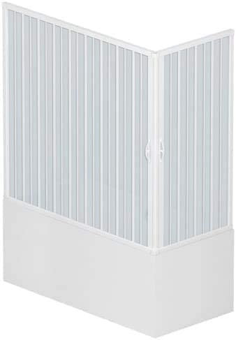 Box Vasca a Soffietto 70x170 H. 150 cm in PVC a due lati con due ante ad Apertura angolare colore Bianco