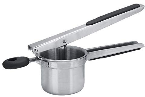 Stainless Steel Potato Ricer Masher, Heavy Duty Food Press Potato Masher with 3 Interchangeable Discs for Potatoes Fruits Vegetables & Baby Food Juicer