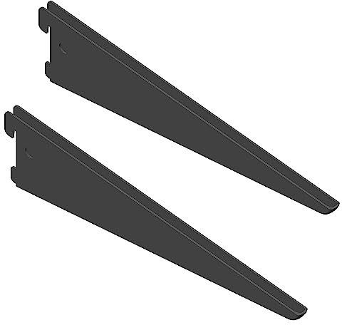 DIY Element System U-TRÄGER - Sicherheitsträger verbaubar mit zweireihiger Wandschiene - 270 mm, Stahl, Schwarzmatt, 2 Stk.