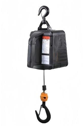 Argano elettrico Nuovo portatile paranco elettrico verricello elettrico telecomando senza fili 220V piccola gru decorazione della casa gru portatile verricello montacarichi da balcone(Black,11M-300KG)